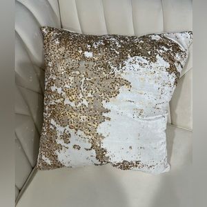 Cream and gold beaded pillows